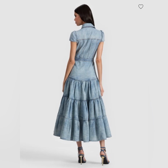 Alice and Olivia Patsy Denim Midi Dress - Picture 3 of 8